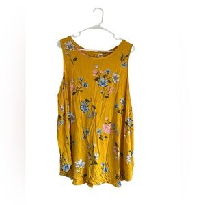 Old Navy Luxe Mustard Floral Tank Top
